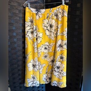 Ann Taylor Yellow and White Floral Maxi Skirt